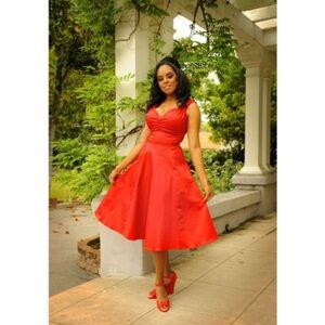 Pinup Couture Womens Heidi Dress Red Size XS EUC